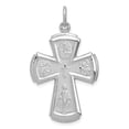thumbnail image 1 of 925 Sterling Silver Cross Necklace Charm Pendant Religious Medal Four Way, 1 of 6