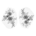 thumbnail image 1 of Uxcell 2 Pcs Flower Lace Appliques 3D Embroidery Lace Patch Sewing Addition Embellishments for Wedding Bridal Dress Clothes DIY Crafts Accessories Lace Decoration, Silver (20cm), 1 of 7