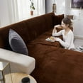 thumbnail image 3 of 2024 Soft Velvet Sofa Seat Cushion Cover - Stretch Non-Slip Sofa Cover Couch Cushion Covers for Sectional Sofa L Shape  Sofa Cushion Slipcover Furniture Protection (Grey  Large Single Sea, 3 of 13