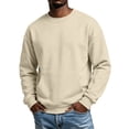 thumbnail image 3 of Mens Sweatshirts Zaewscy Men's Winter Casual Fashion Solid Color Round Neck Zipper Multi Pocket Sweatshirt Top Khaki XXL, 3 of 8