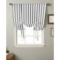 thumbnail image 2 of Black Stripes Tie Up Curtains for Kitchen Bathroom Bedroom Windows 63 Inch Length, Geometric Vertical Linens Modern Minimalism Balloon Drape Curtains Shade Rod Pocket Drapery Curtain Panel, 46"x63", 2 of 7