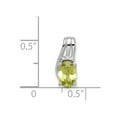 thumbnail image 2 of White Sterling Silver Charm Pendant Diamond Peridot Green 13 6, 2 of 2