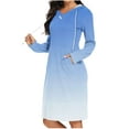 thumbnail image 2 of WXLWZYWL Long Sleeve Dress for Women Fall Lightweight Kangaroo Pocket Hoodie Dress Fall Sweatshirts, 2 of 6