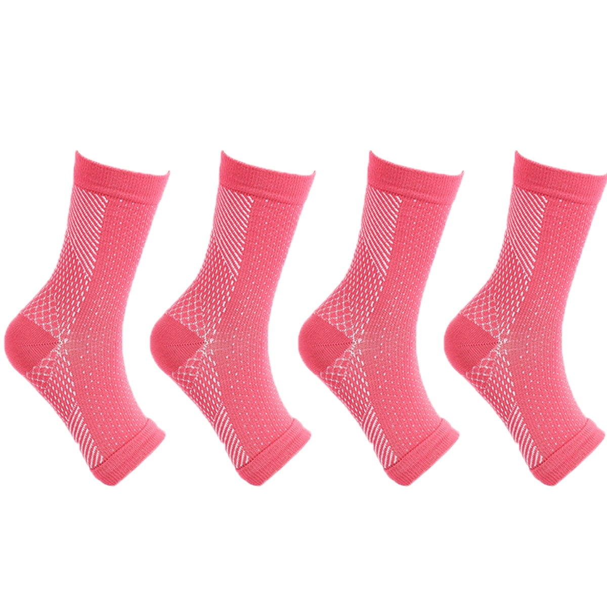 4Pairs Soothe Socks Neuropathy Compression Ankle Arch Support Protection Pain Relief SocksRed S