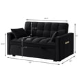 thumbnail image 3 of Gexpusm Tufted Pull Out Sofa Bed Convertible Sleeper Sofa with Adjustable Back and Pillows, Black, 3 of 6