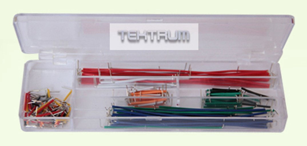 TEKTRUM EXTERNALLY POWERED SOLDERLESS 2200 TIE-POINTS EXPERIMENT PLUG-IN BREADBOARD WITH ALUMINUM BACK PLATE AND 140 PIECES PRE-FORMED SOLID JUMPER WIRES FOR PROTO-TYPING CIRCUIT/ARDUINO
