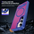 thumbnail image 6 of Decase Magnetic case for Samsung Galaxy S22 Case,Built-in Kickstand,Compatible with Mag-Safe, Dual-Layer Protection Military Grade Protective Phone Case for Samsung Galaxy S22,Blue+Rose, 6 of 7