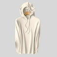 thumbnail image 4 of Womens Knit Hoodie Laides Lightweight Cashmere Sweat Top Solid Casual Long Sleeve Sweatshirt Sweatshirts Trendy Fleece Tunics Jacket Winter Autumn Clothes Sportswear, 4 of 5