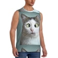 thumbnail image 2 of Disketp Funny Cat Sleeveless Tshirts For Men, Muscle Shirts For Men Dry Fit Tank Top-Small, 2 of 8