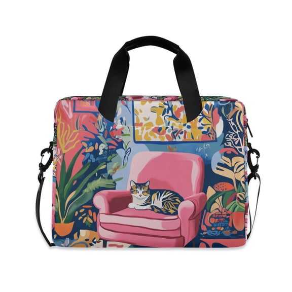 FORMRS 16" Laptop Bag Carrying Sleeve Case with Handle Travel Shoulder Briefcase, Art Cat