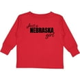 thumbnail image 3 of Inktastic Just a Nebraska Girl Born and Raised Girls Long Sleeve Toddler T-Shirt, 3 of 5