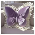 thumbnail image 1 of Elegante almohada en forma de mariposa con ribete de encaje, funda de cojín decorativa for dormitorio, 1 of 2