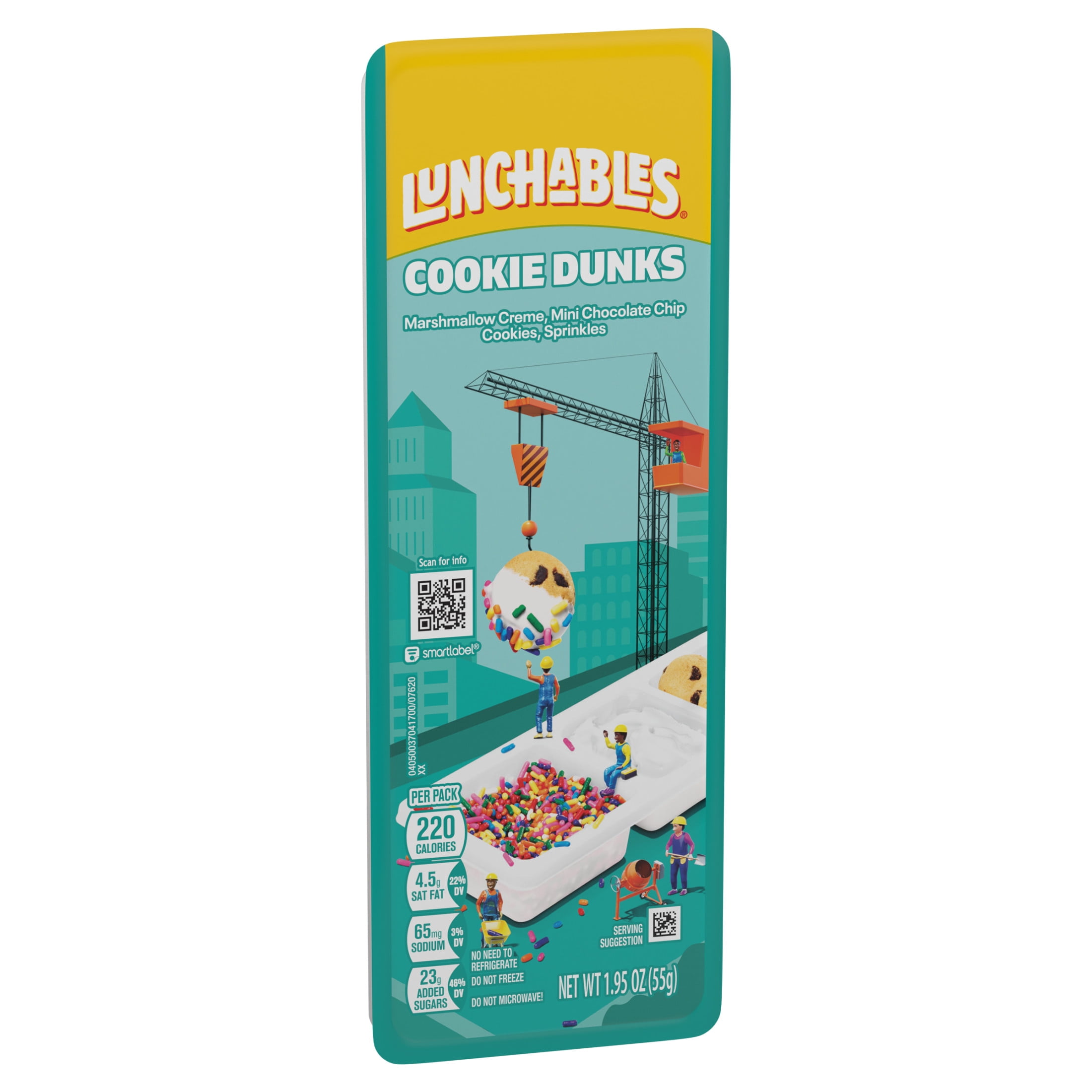 (3 pack) Lunchables Cookie Dunks with Mini Chocolate Chip Cookies, Marshmallow Creme and Sprinkles 1.95 oz Tray