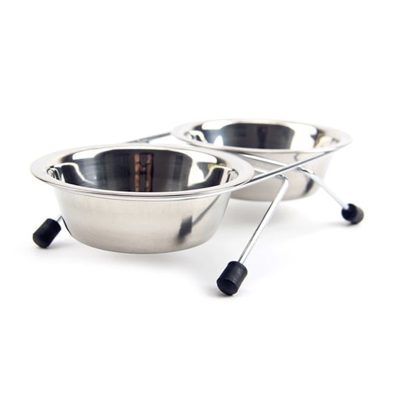 Raindrops 1Set Dog Food and Water Bowls with Non-slip Design for Feeding Time