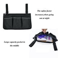 thumbnail image 4 of Travel Portable Multi-pocketed Reflective Strip Storage Bag Wheelchair Side Bag Armrest Pouch Pocket Organizer BLACK, 4 of 8