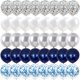 thumbnail image 1 of Globos azules metálicos de color blanco y plateado, decoración de fiesta de cumpleaños, boda, Día de San Valentín, Baby Shower, 40 piezas, 1 of 6
