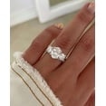 thumbnail image 2 of vylahjewellery 14K Yellow Gold Oval Cut Moissanite Engagement Ring for Women Three Stone Wedding Ring Set Classic Anniversary Bridal Ring Set Curved Matching/Stacking Band, 2 of 5