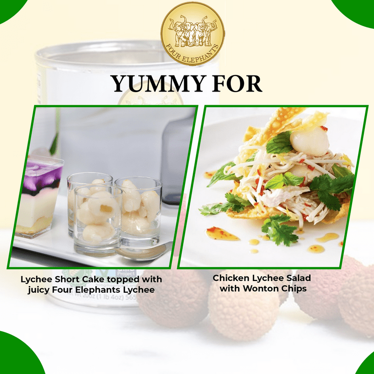 Premium Lychees in Syrup (6) - 20 oz | Natural Ingredient | Use