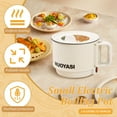 thumbnail image 6 of Keyohome Electric Hot Pot,1.9 Qt Ramen Cooker,Portable Multi-Functional Lazy Pot for Cooking Pasta Egg Soup,450 W Electric Non-Stick Cooker with over-Heating Protection for Dorm,Office,Travel(White), 6 of 10
