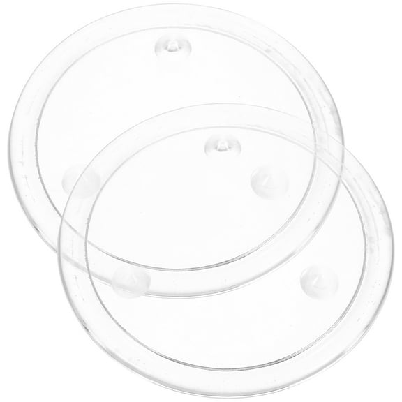 HOOWIFFY Round Glass Pillar Candle Plates for Home Decor and Parties 2Pcs