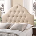 thumbnail image 5 of Modern Contemporary Queen Size Fabric Headboard, Beige Fabric, 5 of 5