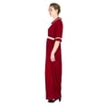 thumbnail image 3 of Sakkas Isabis Womens Casual Long Lace Modest Dress with Short Sleeves Stretchy - Red - X-Large, 3 of 5