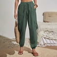 thumbnail image 3 of Tbopshirt Womens Casual Pants,Women's Spring and Summer New Hundred Solid Color Pocket Casual Work Women's Pants Leisure Pants Trousers,Plus Size Pants for Women, 3 of 6