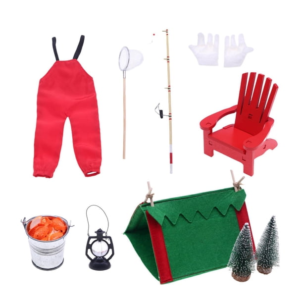 Accesorios de navideño para casa de muñecas de Accesorios de Muñeca de juguete de simulación Accesorios de pesca para festivales de