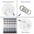 thumbnail image 4 of Blue Brown Stripes Shower Curtain, Waterproof Shower Curtains for Bathroom, Abstract Geometric Spring Flowers Country Washable Fabric Bathtub Curtain Set Bath Decor with 12 Hooks Long 72"x84", 4 of 8