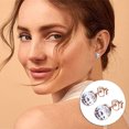 thumbnail image 3 of Colorful Sparkling Silver Earrings for Sensitive Ears Minimalist Round Studs Gemstone Jewelry for Women's Birthdays and Anniversaries Idea, 3 of 3