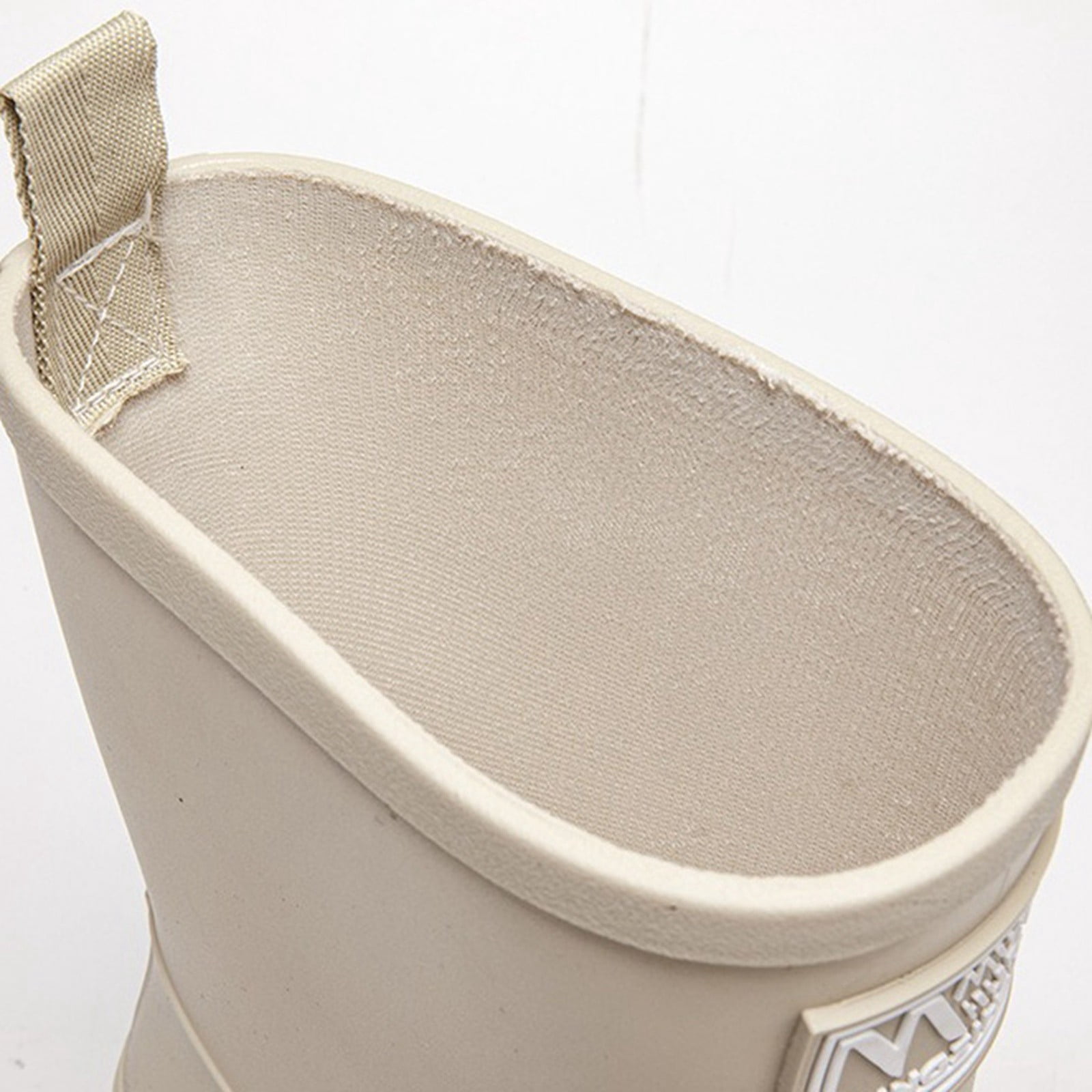 Rain Boots for Women Waterproof Mid Calf Rain Boots Wide Calf Garden Shoes Womens Rain Boots (Beige 6.5)