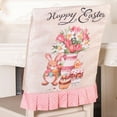 thumbnail image 4 of LIAMOBONDOPOLISE 2025 New Easter Decorations Easter Linen Printed Chair Cover Rabbits Vase Chair Cover Novel Easter Design, 4 of 5