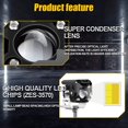 thumbnail image 3 of 2 Pack Moto LED Feux de Brouillard 30W 6000lm Ambre/jaune Blanc, 3 of 4