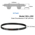 thumbnail image 2 of Uxcell 180-L-050 L Timing Belt 18" Pitch Length x 0.5" Width x 0.14" Height 48 Teeth Closed Loop Rubber Timing Belt, 2 of 6