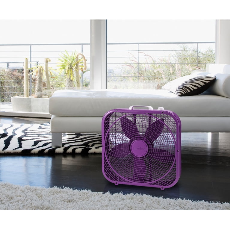 Lasko Cool Colors 20 3-Speed Energy Efficient Box Fan, B20309, Purple,  21.5L, New - Walmart.com