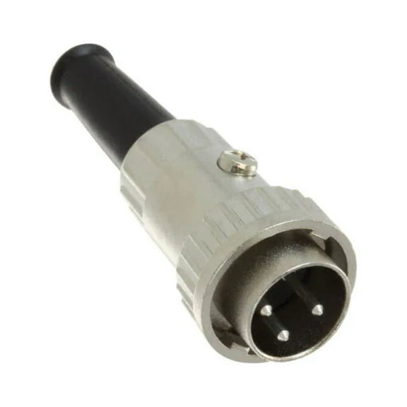 05CL3M 3 Position Circular Connector Plug, Male Pins Solder
