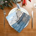 thumbnail image 2 of Iauyy Satin Napkins Set of 1- Sailboat at Sea DIY Printing Decoration Cloth Napkin- Easy Care for Home/Party, 2 of 8