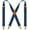 Navy, variant on Men's Braces with 4 Hook Clips, Hook Braces for Men Trousers Heavy Duty, Men Braces for Trousers X Shape Adjustable Elastic