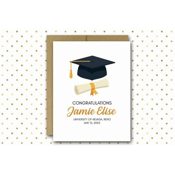 Personalized Graduation Greeting Card - Custom Name & Degree - Perfect for Celebrating Achievement