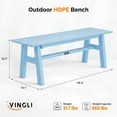 thumbnail image 3 of VINGLI 47” Outdoor Bench Garden Bench HDPE Porch Bench w/Metal Legs, Poly Lumber Patio Benches, 660 LBS Capacity Outdoor Backless Benches(Black), 3 of 7