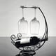 thumbnail image 2 of Soporte de exhibición para botellas de vino y champán con portavasos de metal para cocina, 2 of 8