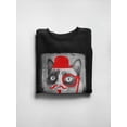 thumbnail image 3 of Grumpy Cat With Red Moustache Sweatshirt Men -T-Line Designs, Male 3X-Large, 3 of 4