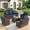 Brown/Navy Blue, variant on MRUAKA Wicker Patio Furniture Set, 4 Piece Outdoor Sectional Conversation Sets, Brown PE Rattan Patio Sofa Set for Backyard, Balcony, Deck, Porch
