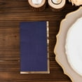 thumbnail image 5 of Efavormart 50 Pack Navy Blue Soft 2 Ply Dinner Paper Napkins with Gold Foil Edge, Disposable Party Napkins, 5 of 5