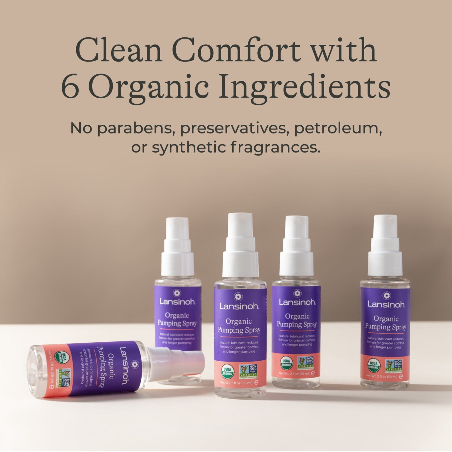 Lansinoh Organic Pumping Spray, Flange Lubricant for Breast Pump, Breastfeeding & Pumping Essentials for Sore Nipples, 2 fl oz