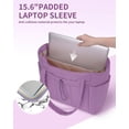 thumbnail image 4 of Puffer Tote Bag for Women, Shoulder Bag Handbag with Cup Holder & 15.6" Laptop Compartment & Trolley Sleeve for Travel, Work, Nurse, Lightweight, 20L, 4 of 6