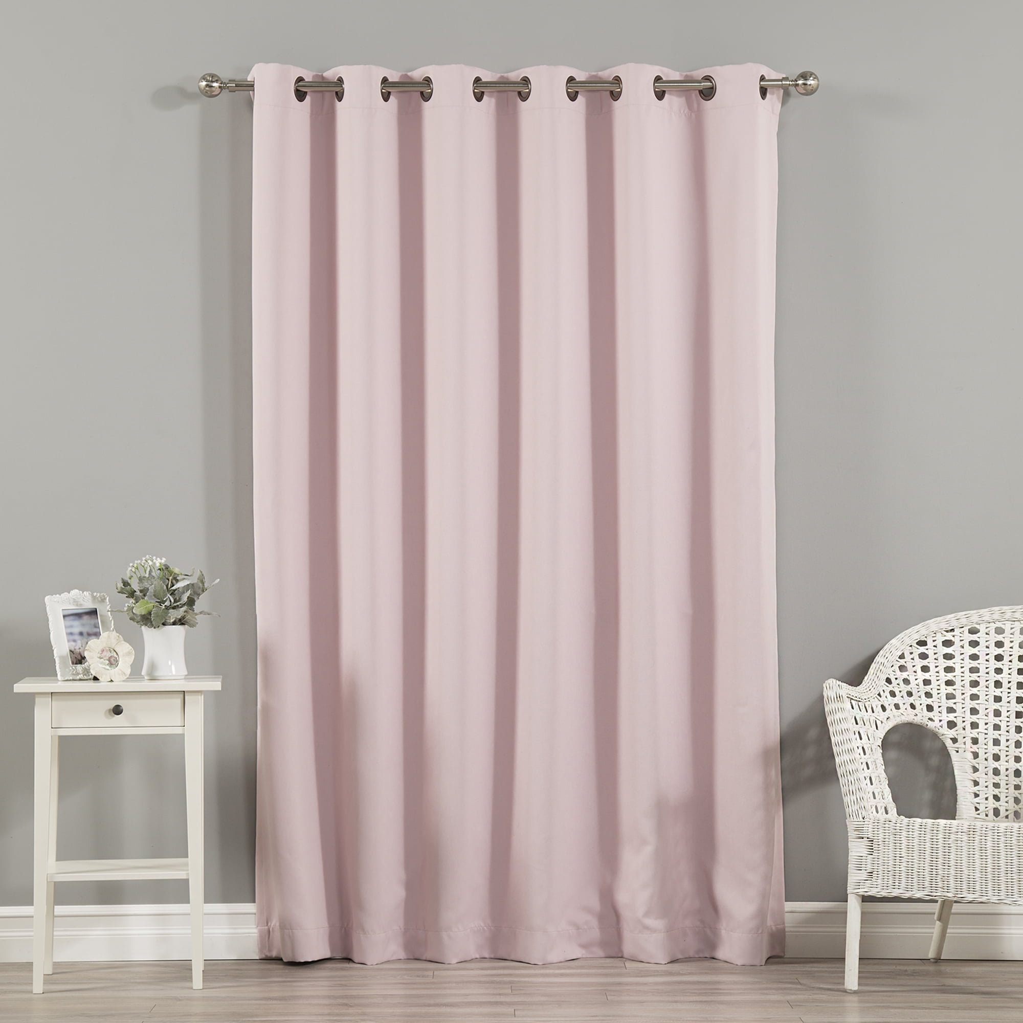 1 Set Heavy Lined Thermal Blackout Grommet Window Curtain Panel ADAM HOT PINK 