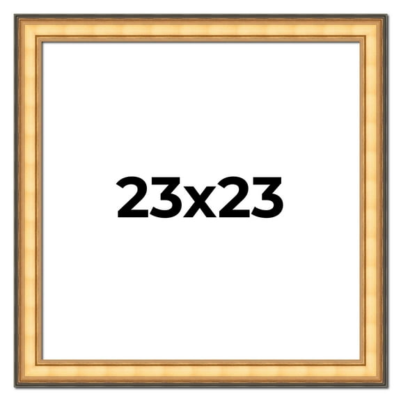 23x23 Frame Gold Plein Aire Solid Wood Picture Frame Width 2 Inches | Interior Frame Depth 0.5