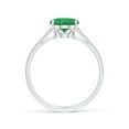 thumbnail image 2 of ANGARA Natural Oval Solitaire 1.5 ct Emerald Cocktail Ring in 14K White Gold for Women (Size-9x7mm) | May Birthstone, Birthday, Anniversary, Jewelry Gift for Women | Natural Emerald Ring, 2 of 9