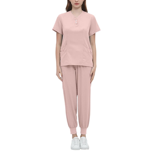 Conjunto exfoliante femenino Salvador Ropa de trabajo de enfermera Rosa Manga corta